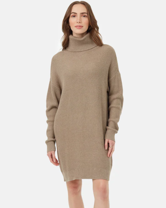 Turtleneck fashion sweater dress oversized