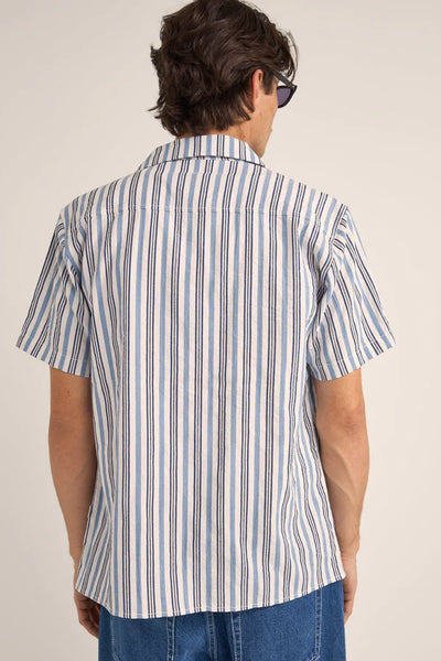 Vacation Stripe Short Sleeve shirt - Blue