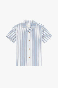 Vacation Stripe Short Sleeve shirt - Blue