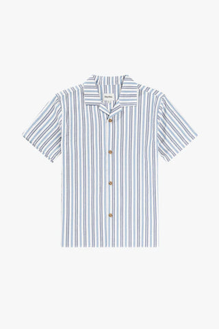 Vacation Stripe Short Sleeve shirt - Blue