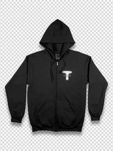 torment-zip hood - Black