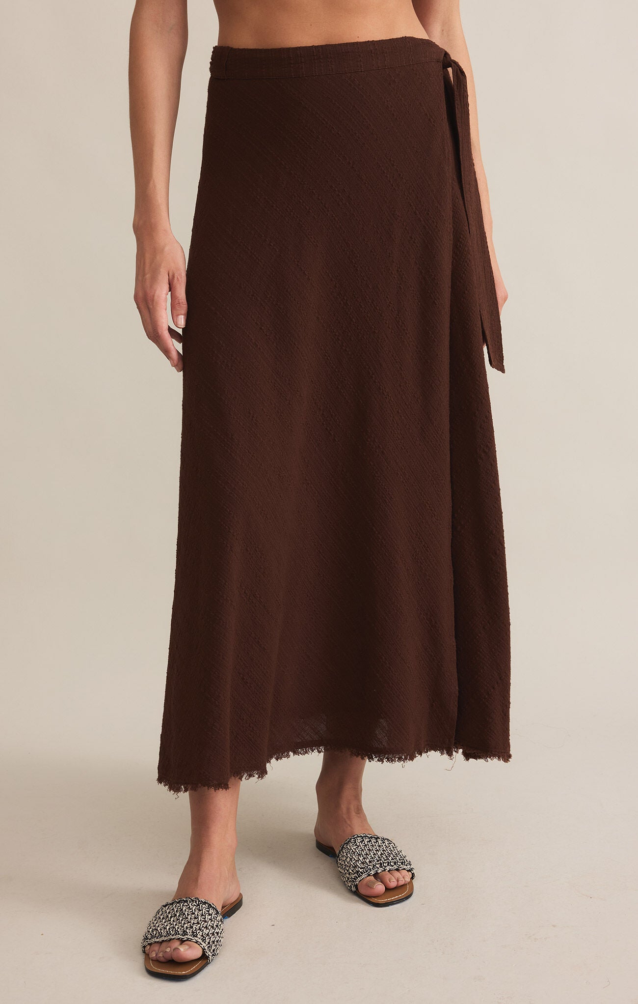 Salerno Wrap Midi Skirt - Lava Rock