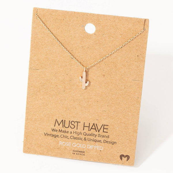 Dainty Cactus Pendant Necklace: G