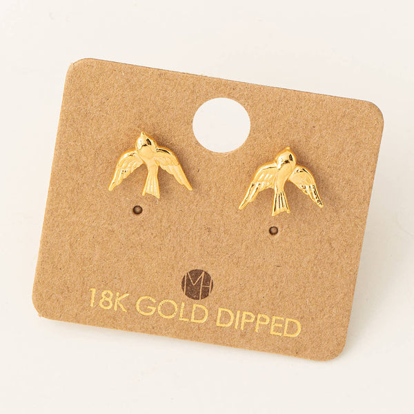 Mini Bird Stud Earrings: S