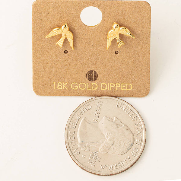 Mini Bird Stud Earrings: S