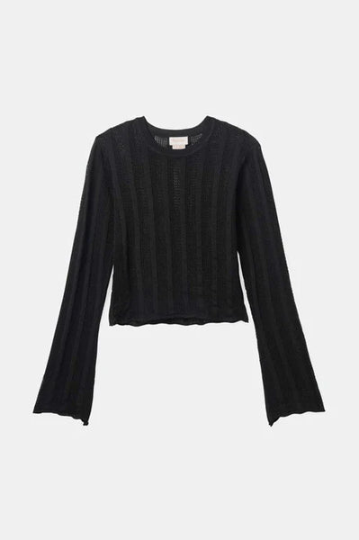 Sheer Knit Top Long Sleeve