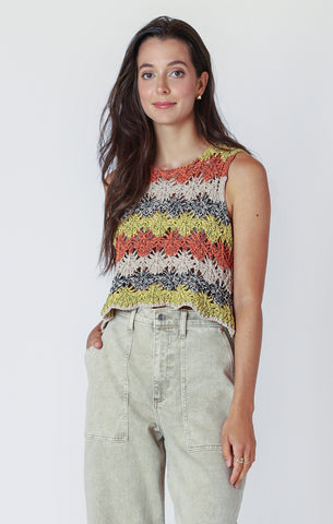 Open Stitch Knit Top - Earthtones