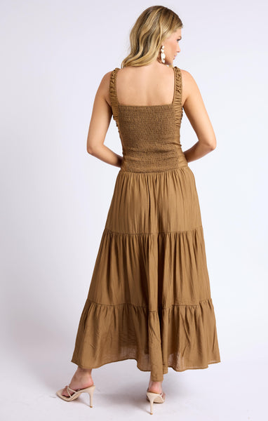 Light A Fire Dress - Brown