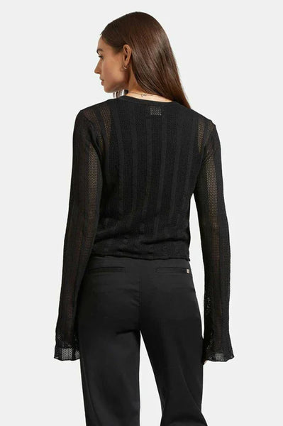 Sheer Knit Top Long Sleeve