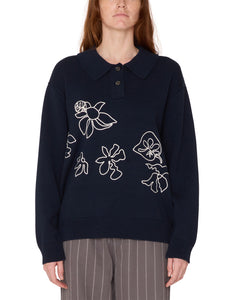 Bloom Polo Sweater - Navy