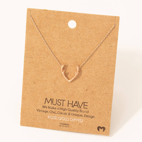 Classic Antler Pendant Necklace: S