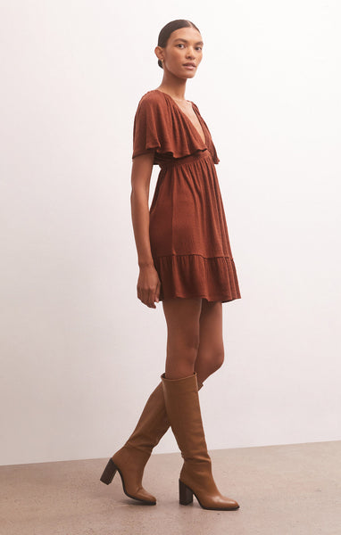 Z Supply Winona Knit Mini Dress - Dark Rosewood