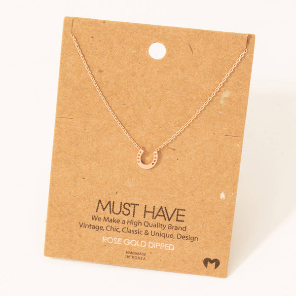 Mini Horseshoe Pendant Necklace: G