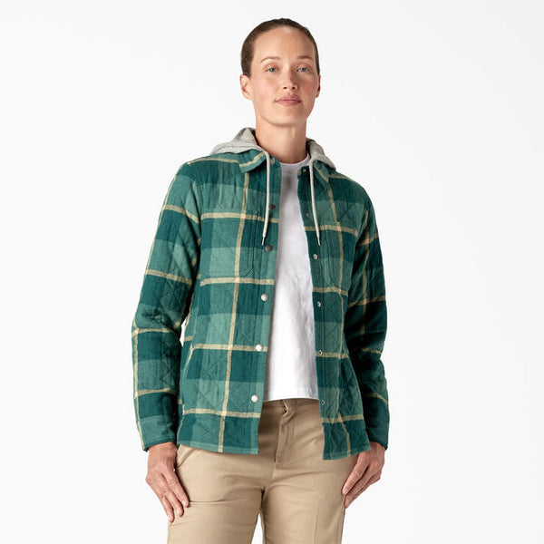 W Flannel Hooded Shirt Jacket