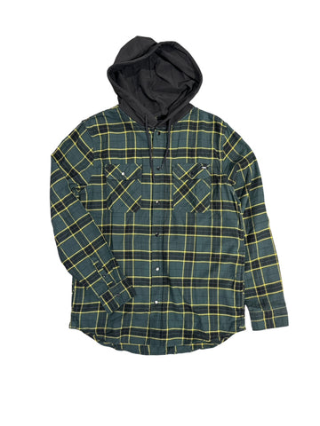 Parkway II Hooded Flannel - Green Black