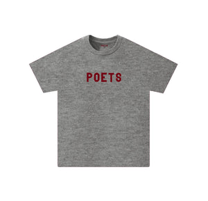 OG Poets Flocked T-shirt - Graphite Burgundy