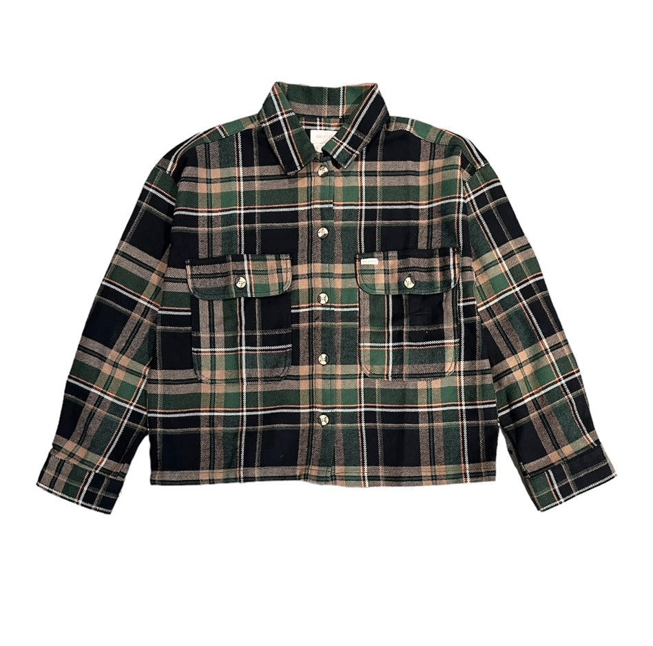 Brixton Bowery Women Long Sleeve Flannel - Black/Pine Needle