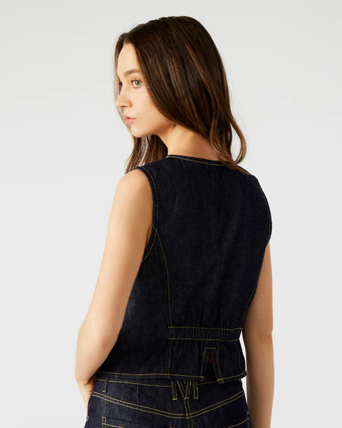 Selene Denim Vest - Dark Indigo