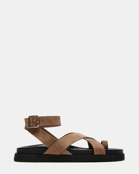 Mira Taupe Nubuck Strappy Sandel - Taupe