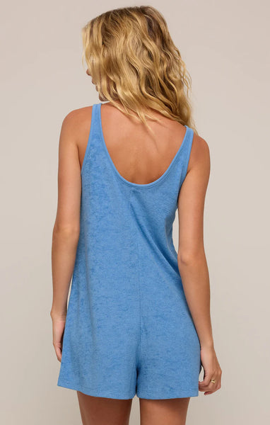 Brighter Days Terry Romper - Salty Blue