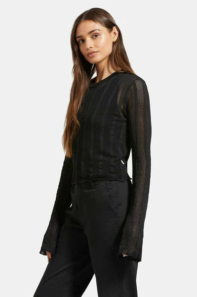 Sheer Knit Top Long Sleeve