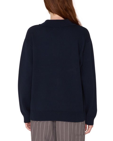 Bloom Polo Sweater - Navy