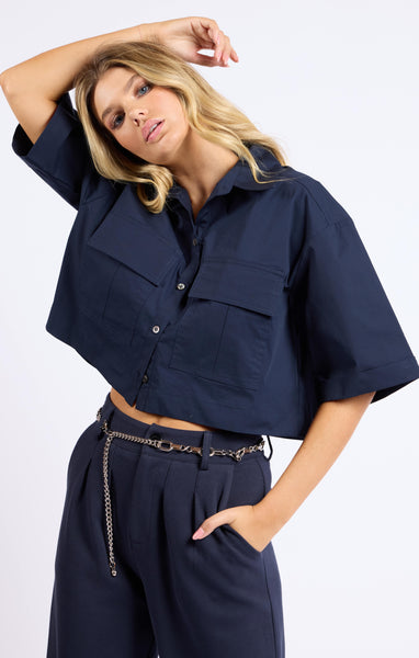 Like Totally Cargo Shirt - Navy