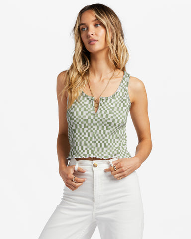 Billabong Notch Tank Ribbed Tank Top - Avocado