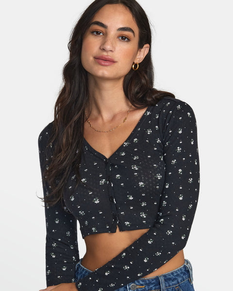 RVCA Homecoming Top Pointelle - RVCA Black