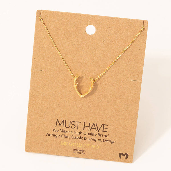 Classic Antler Pendant Necklace: S