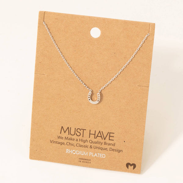 Mini Horseshoe Pendant Necklace: G