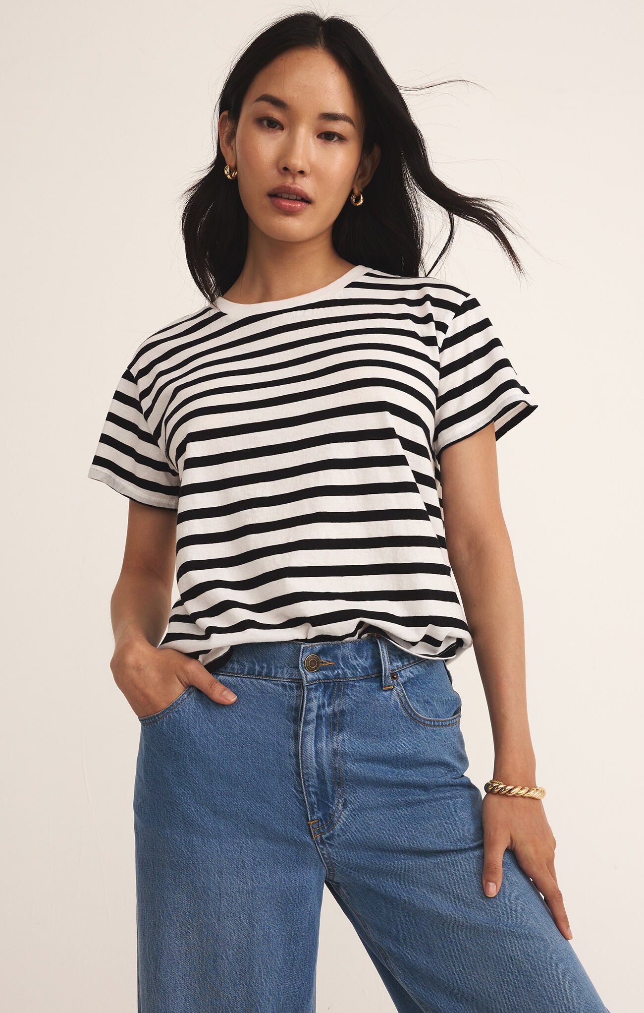 Go To Stripe Tee - Black