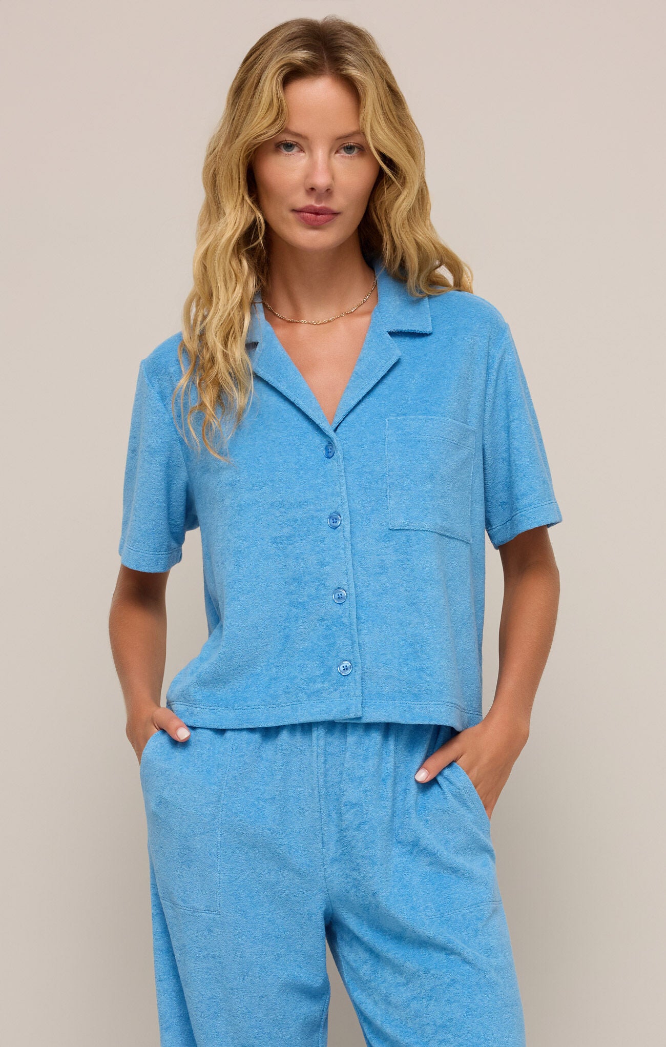 Resort Loop Terry Top - Salty Blue