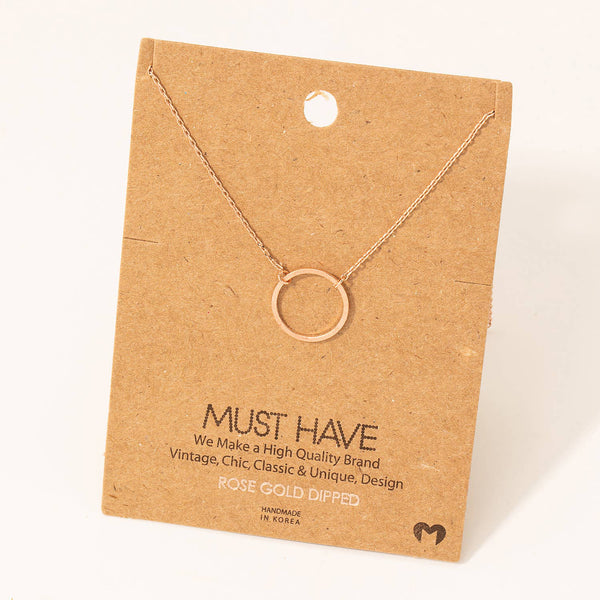 Circle Cutout Pendant Necklace: S