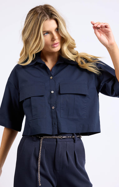 Like Totally Cargo Shirt - Navy