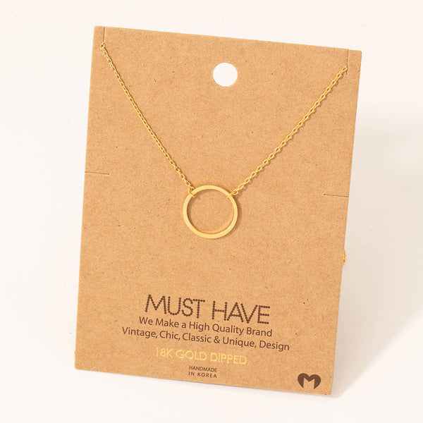 Circle Cutout Pendant Necklace: S