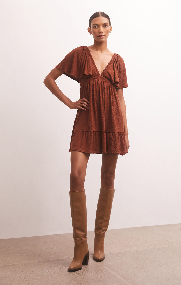 Z Supply Winona Knit Mini Dress - Dark Rosewood