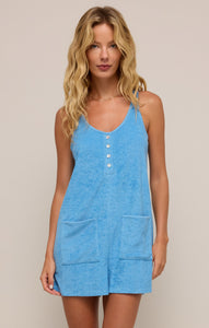 Brighter Days Terry Romper - Salty Blue