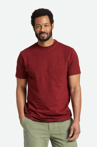 Brixton Basic Slub Short sleeve Pocket Tee - Island Berry