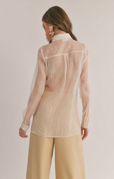 Blurred Sheer Button Down Shirt