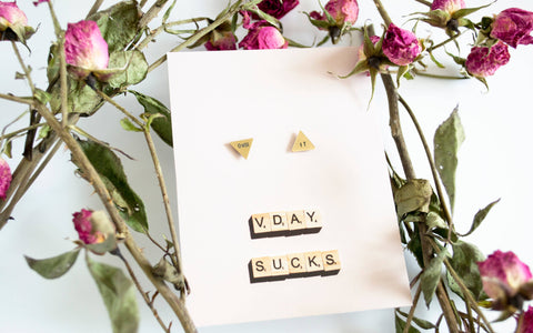 Grey Theory Mill V Day Sucks Stud Earrings