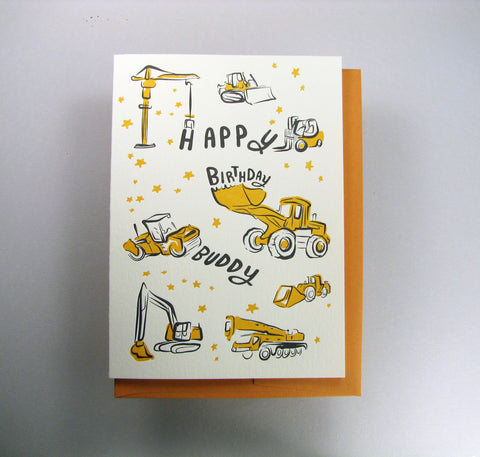 Wolf & Wren Construction Buddy Birthday Card