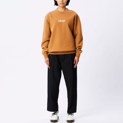 Obey Lowercase Crewneck Sweatshirt - Brown Sugar