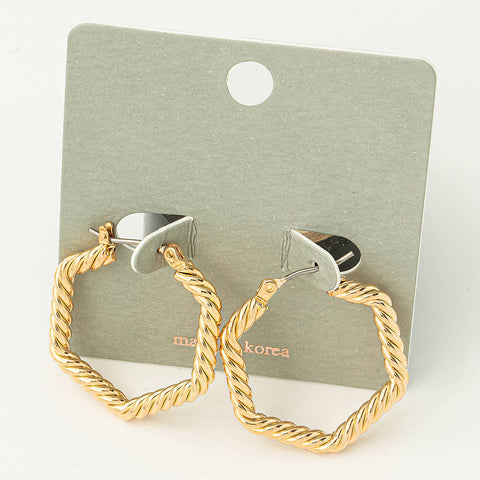 Hexagon Twist Dangle Earrings