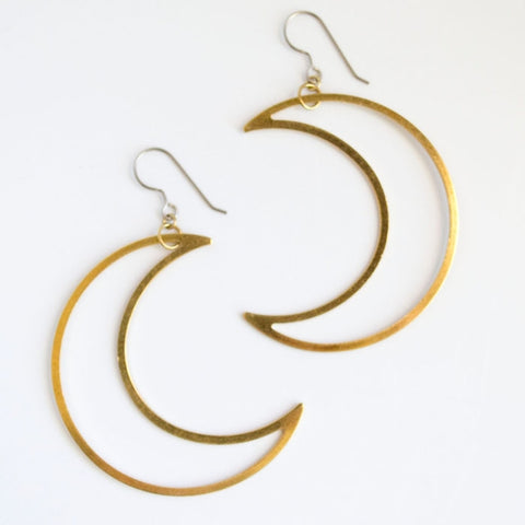 Grey Theory Mill Crescent Moon Earrings