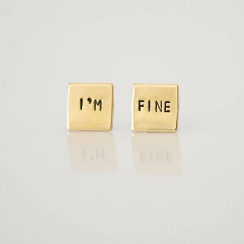 Grey Theory Mill I'm Fine Stud Earrings