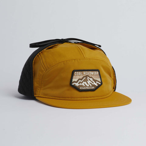 Coal The Tracker Flannel Lined 5 Panel Earflap Hat - Mustard