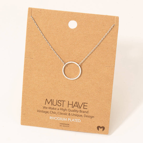 Circle Cutout Pendant Necklace: S