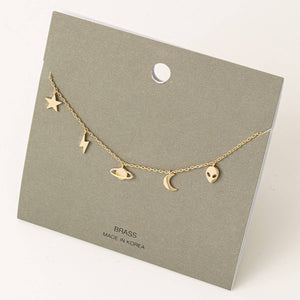 Dainty Alien Planet Star Station Necklace