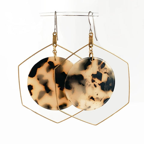 Grey Theory Mill Tortoise Shell Dangly Earrings